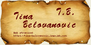 Tina Belovanović vizit kartica